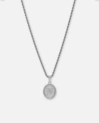 NXS Vintage Letter Necklace White Gold