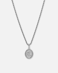 NXS Vintage Letter Necklace White Gold