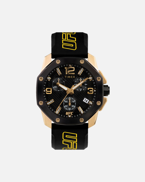 UFC Watches Icon Chronograph Silicone Watch Black/Gold
