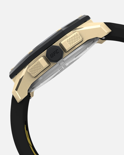 UFC Watches Icon Chronograph Silicone Watch Black/Gold