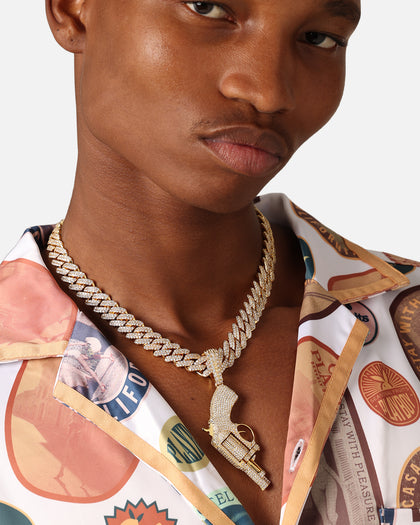 Saint Morta Revolver Pendant Iced Gold