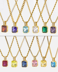 NXS Birthstone Pendant Iced Multi