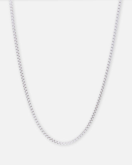 Saint Morta Square Pearl Chain White Gold