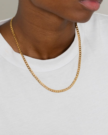 NXS 4.3mm Smooth Cut Cuban Chain Gold