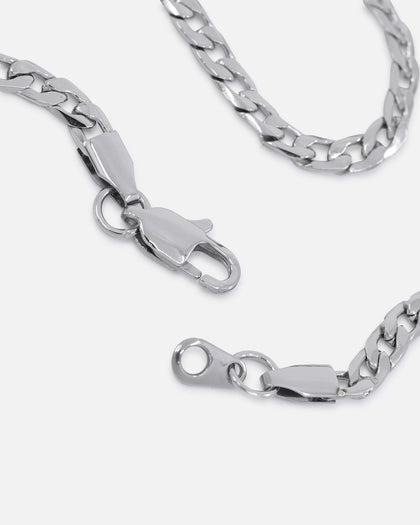 Saint Morta 4.3mm Smooth Cut Cuban Chain White Gold