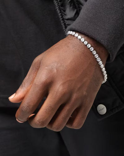 Saint Morta Round Cut Tennis Bracelet Iced White Gold