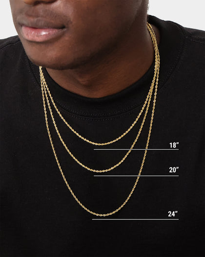 Saint Morta 2mm Rope Chain Gold