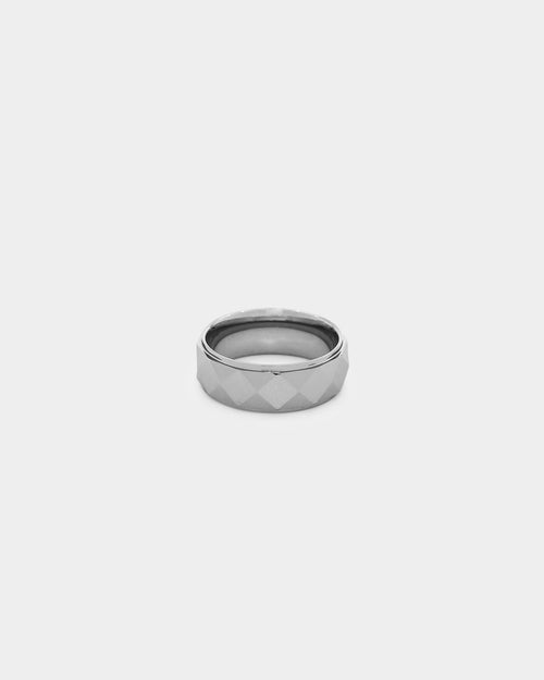 Saint Morta Diamond Cut Tungsten Ring Steel Tungsten