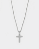 Saint Morta Textured Cross Pendant White Gold