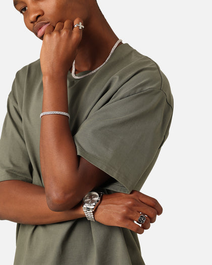 Saint Morta 6mm Iced Cuban Prong Bracelet Iced White Gold