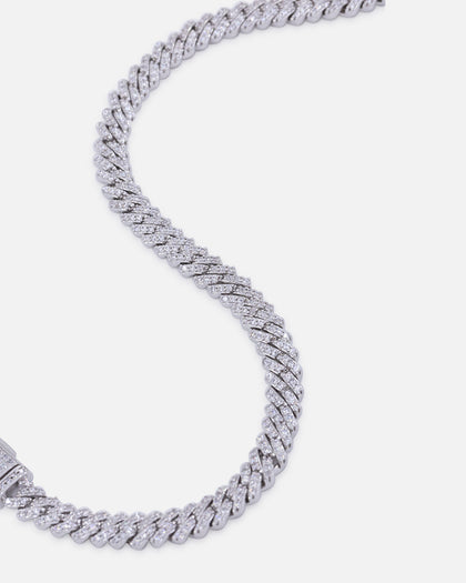 Saint Morta 6mm Iced Cuban Prong Chain Iced White Gold