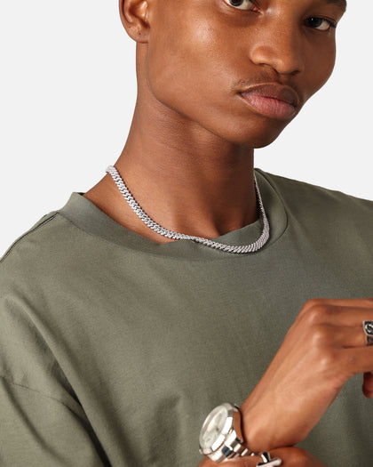 Saint Morta 6mm Iced Cuban Prong Chain Iced White Gold