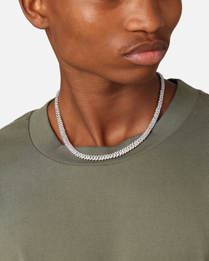 Saint Morta 6mm Iced Cuban Prong Chain Iced White Gold