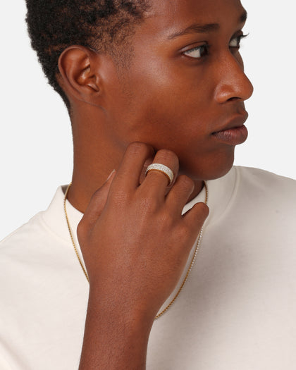 Saint Morta Round Cut Iced Band Ring Iced Gold