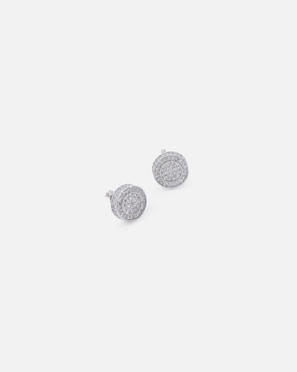 Saint Morta Stadium Earrings Iced White Gold