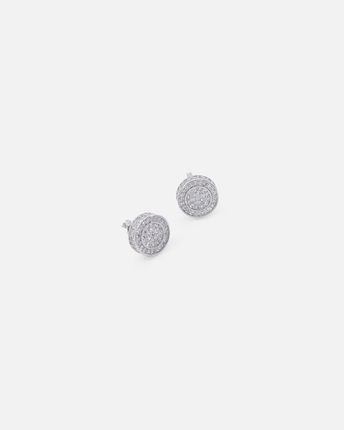 Saint Morta Stadium Earrings Iced White Gold