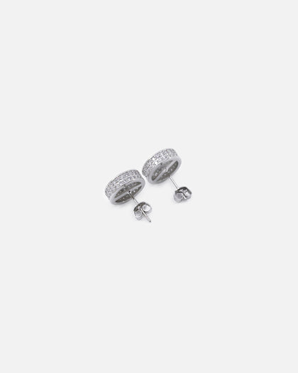 Saint Morta Stadium Earrings Iced White Gold