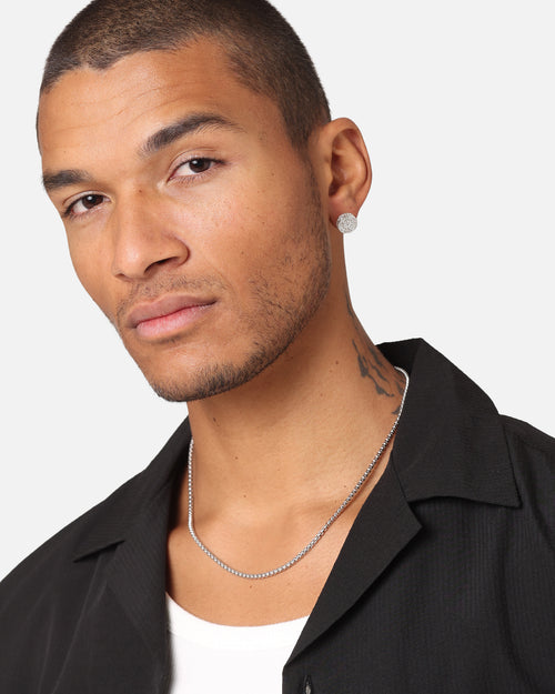 Saint Morta Stadium Earrings Iced White Gold