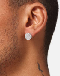 Saint Morta Stadium Earrings Iced White Gold