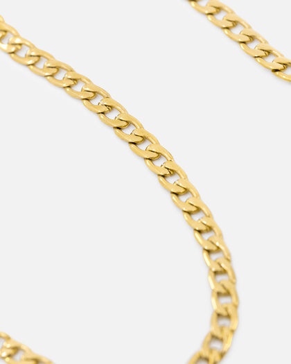 Saint Morta 3mm Smooth Cut Cuban Chain Gold