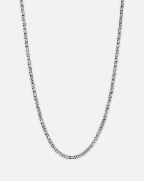 Saint Morta 3mm Smooth Cut Cuban Chain White Gold