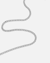 Saint Morta 3mm Smooth Cut Cuban Chain White Gold