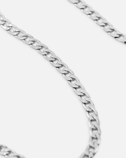 Saint Morta 3mm Smooth Cut Cuban Chain White Gold