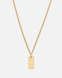 Saint Morta Carved Tag Necklace Gold