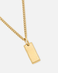 Saint Morta Carved Tag Necklace Gold