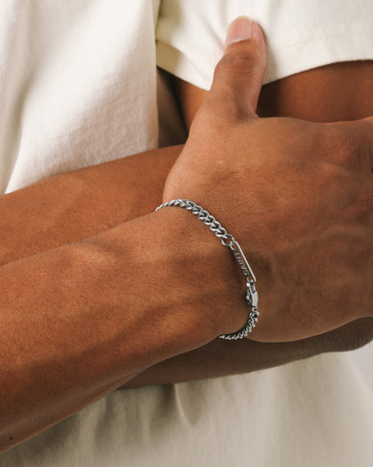 Saint Morta 5mm Cuban Bracelet White Gold