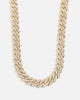 Saint Morta 18" 14mm Iced Interlink Chain Iced Gold