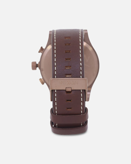 Nixon 51-30 Chrono Leather Watch Chocolate/Dark Roast Brown