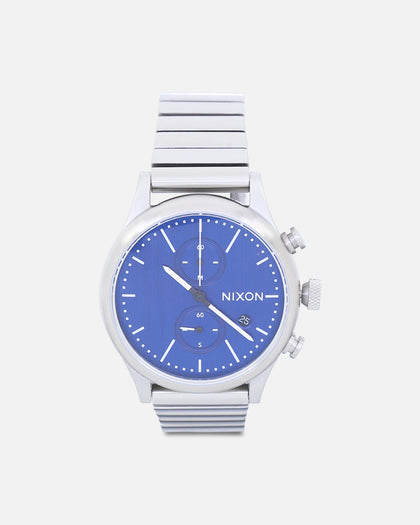 Nixon Station Chrono Watch Silver/Indigo