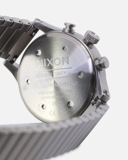 Nixon Station Chrono Watch Silver/Indigo
