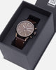 Nixon Station Chrono Leather Watch Chocolate/ Cappuccino Brown
