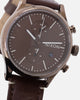 Nixon Station Chrono Leather Watch Chocolate/ Cappuccino Brown