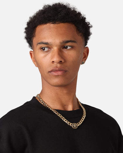 Guess Mainline South Alameda Dagger Coin Earrings Yellow Gold