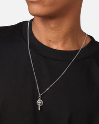Guess Mainline South Alameda G Coin & Dagger Necklace Silver