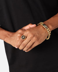 Guess Mainline South Alameda Shield Tag Bracelet Yellow Gold