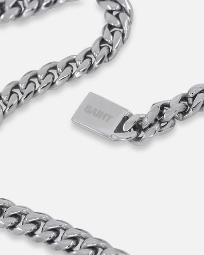 Saint Morta 10mm Cuban Chain White Gold