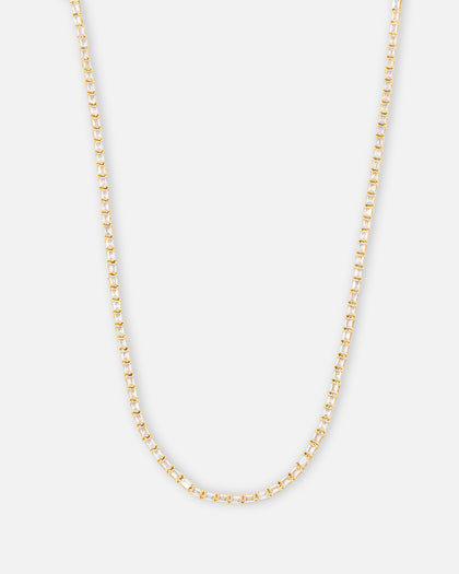 Saint Morta Landscape Baguette Chain Iced Gold