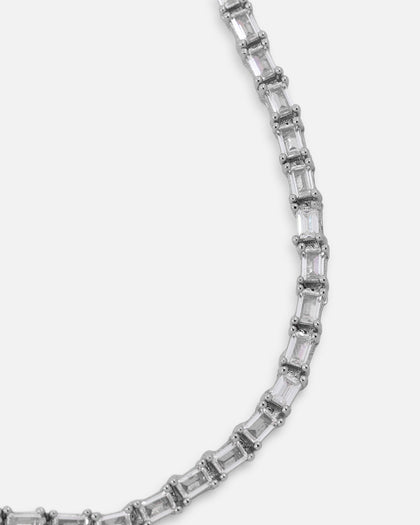 Saint Morta Landscape Baguette Chain Iced White Gold