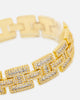Saint Morta Baguette Interlink Bracelet Iced Gold