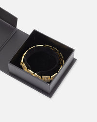 Saint Morta Baguette Interlink Bracelet Iced Gold