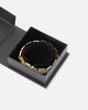 Saint Morta Baguette Interlink Bracelet Iced Gold