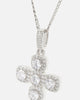 Saint Morta Iced Cushion Cross Pendant Iced White Gold