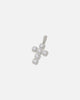Saint Morta Iced Cushion Cross Pendant Iced White Gold