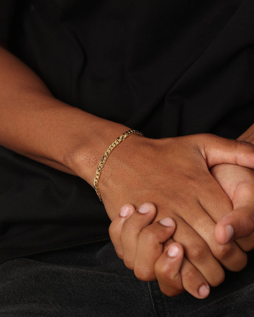 Saint Morta Flat Faced Curb Bracelet Gold