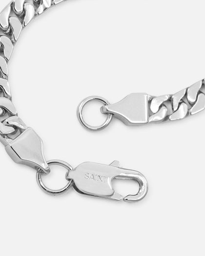 Saint Morta Flat Faced Curb Bracelet White Gold