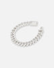 Saint Morta 14mm Interlink Bracelet Iced White Gold